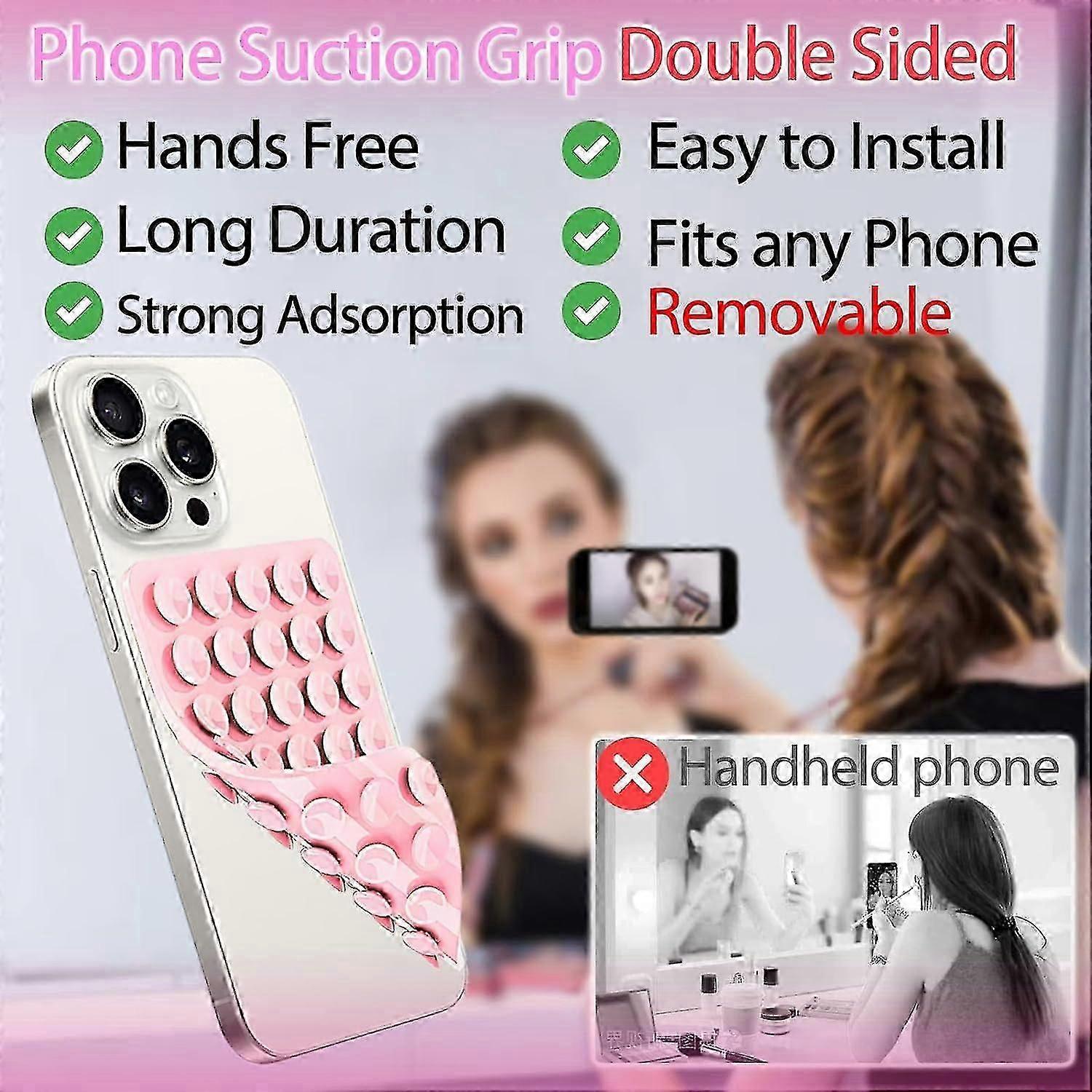 unbrand Silicone Suction Cup Phone Case Mount Double Sided Phone Accessories Hands-Free Strong Grip