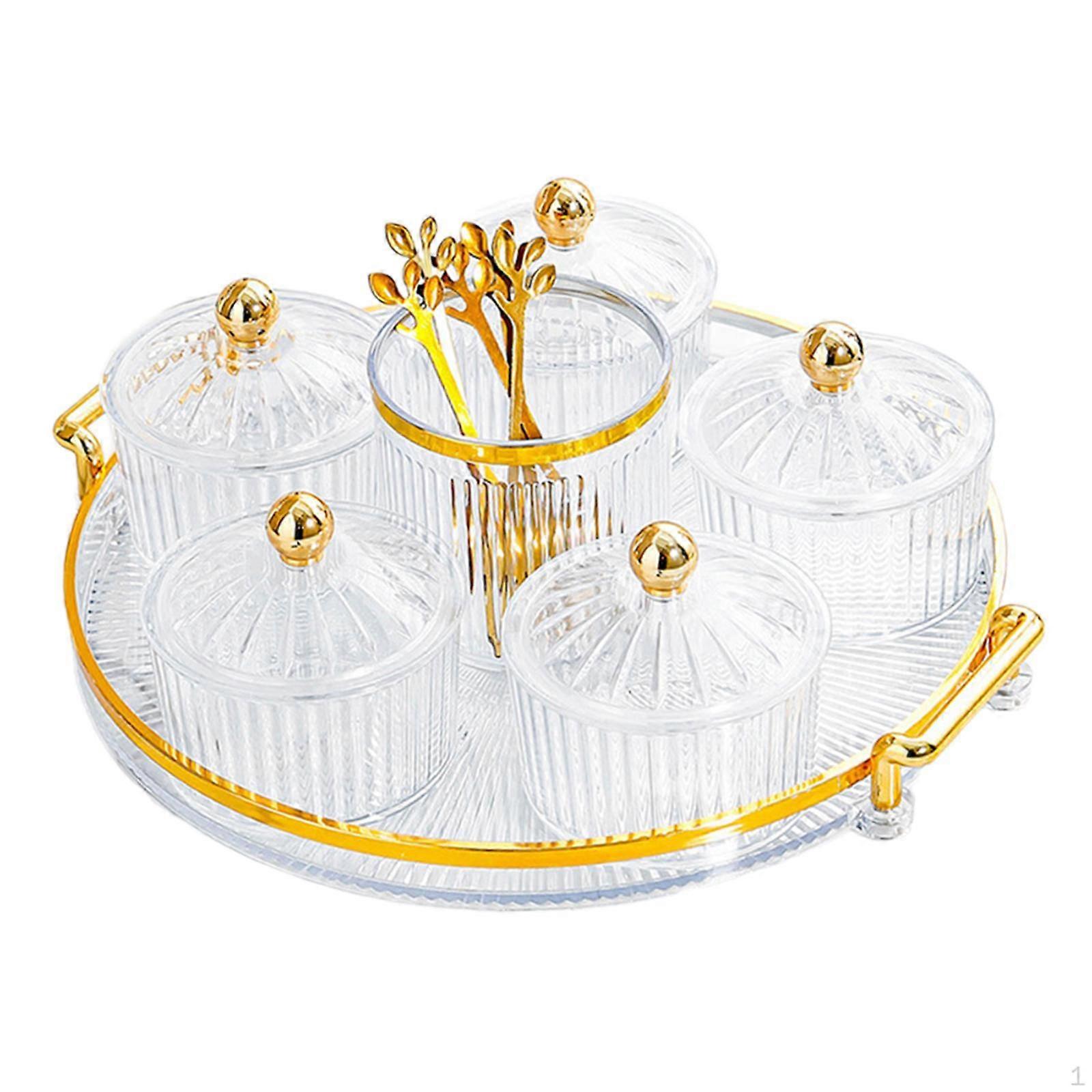 Divided Serving Plate Dried Fruit Tray Cookies Jar Nuts Container for Wedding Store