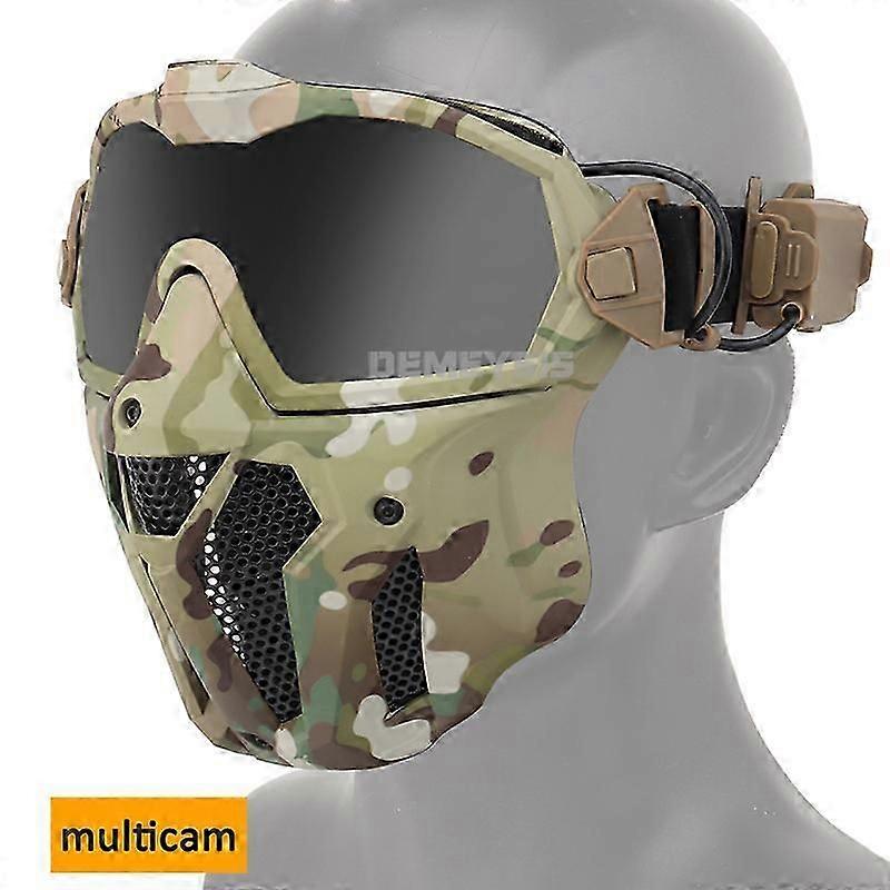 Military Airsoft Mask Full Face Tactical Paintball Shooting Protective Mask Detachable Army Goggles Outdoor Hunting Face Masks