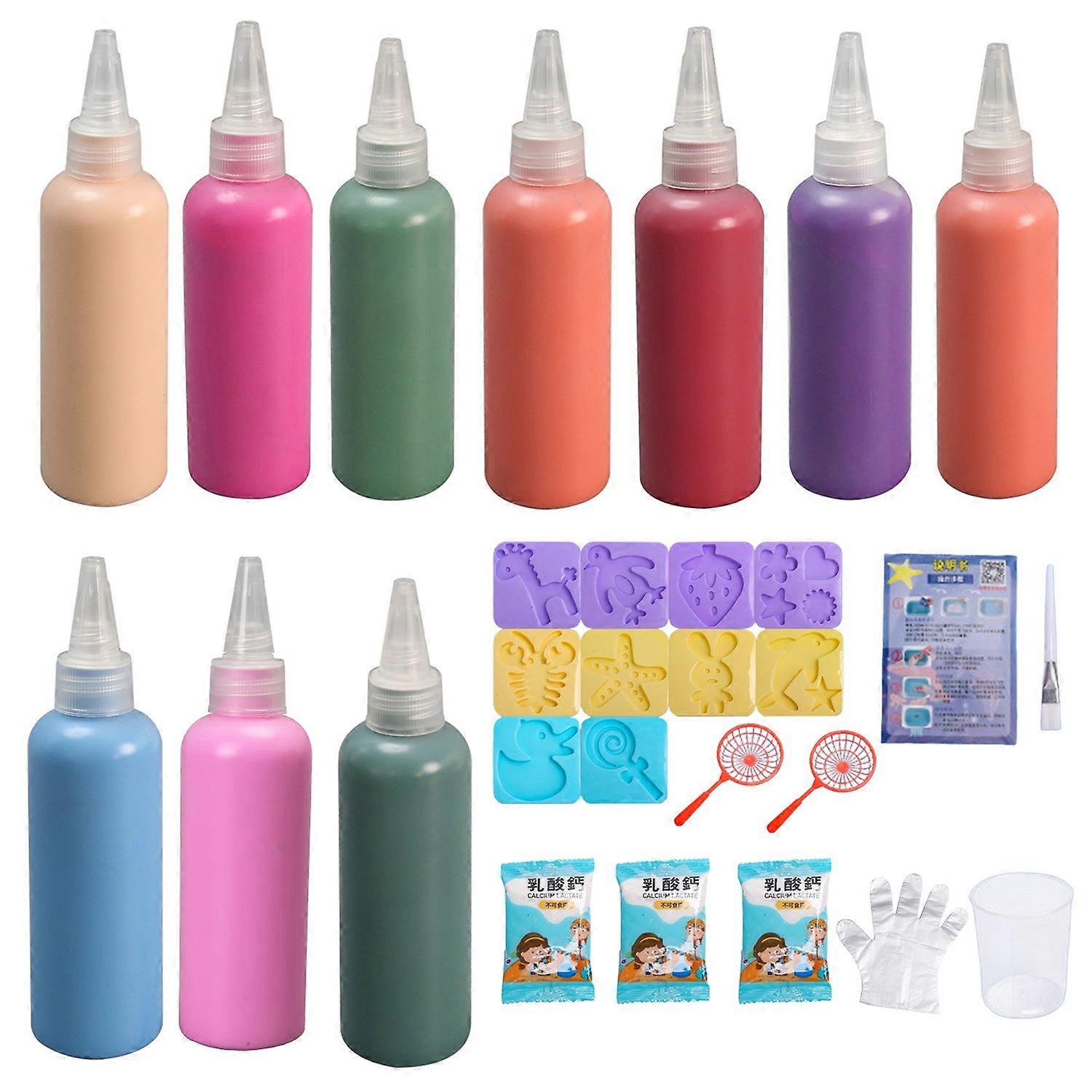 1 Set Kids Water Elf Toy Kit with 2/4/10/12 Shape Molds Water Gel Toy DIY Handmade Water Animal