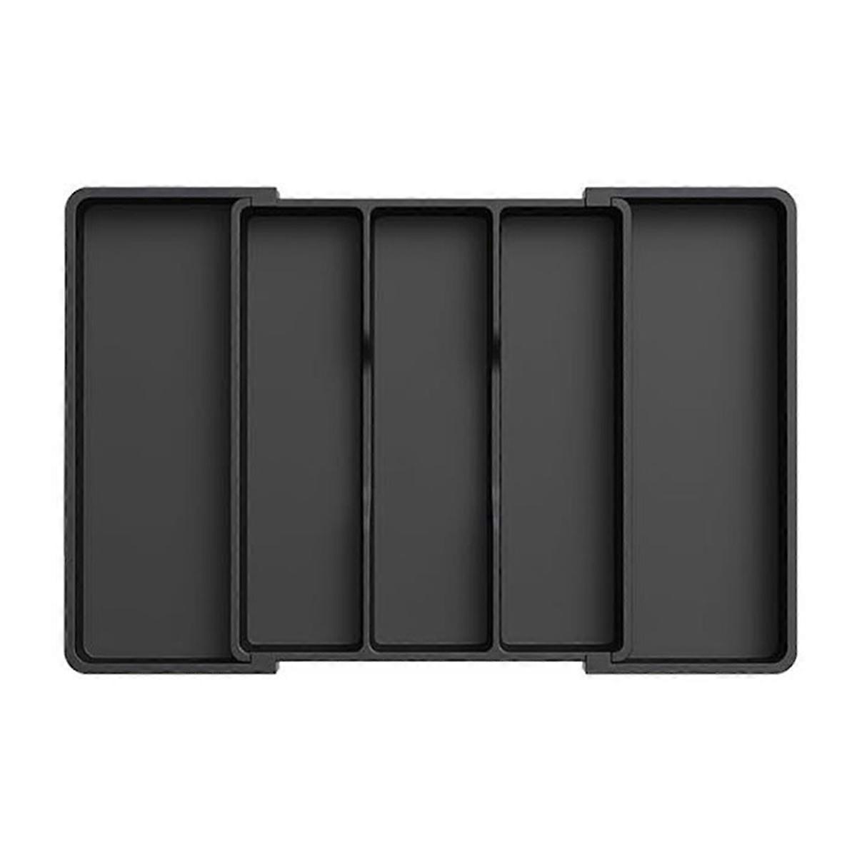 Adjustable Tableware Drawer Receiver, Expandable Tableware Tray, Kitchen Silverware Rack, 3 Grids,