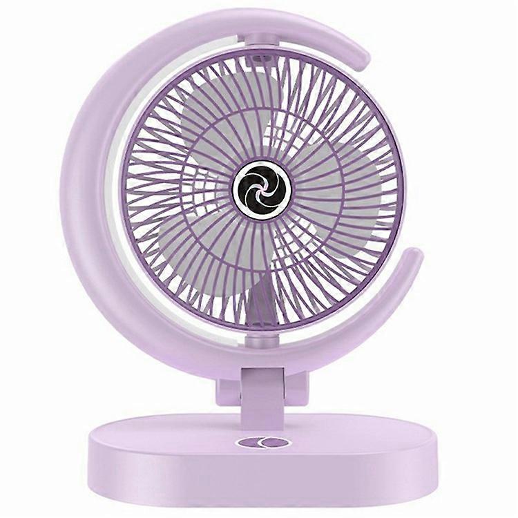 USB Rechargeable Foldable Desk Fan 4 Speeds Air Circulator Cooling Fan with Light