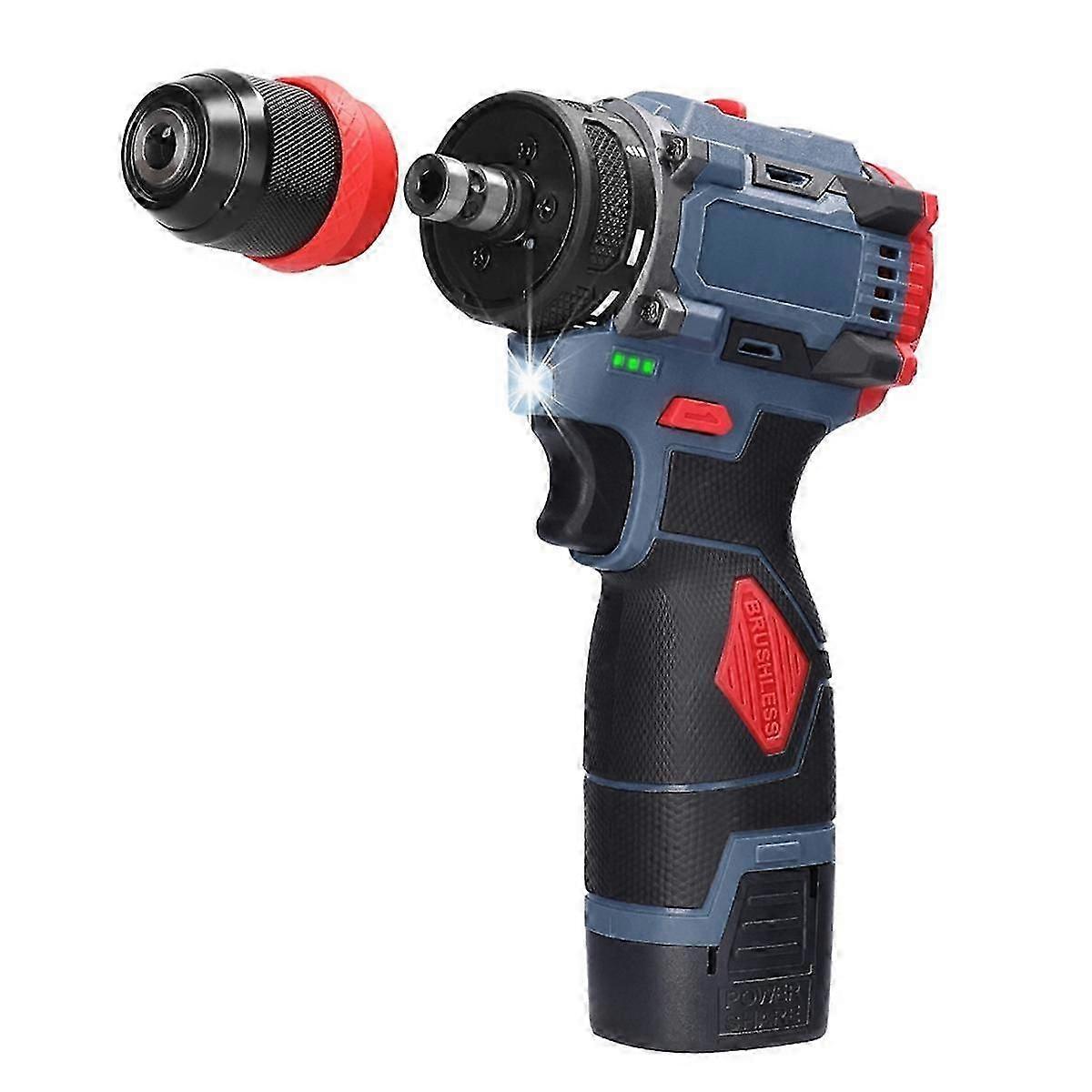 16.8V 2-In-1 Lithium Drill Electric Screwdriver Multi-Function Power Tool 45Nm Torque Brushless Mot