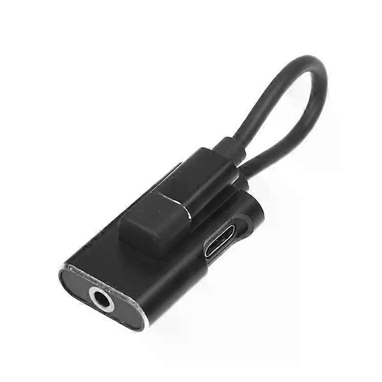 USB-C Audio Adapter Cable-2 in 1 Type-C to 3.5mm Jack,Black Black