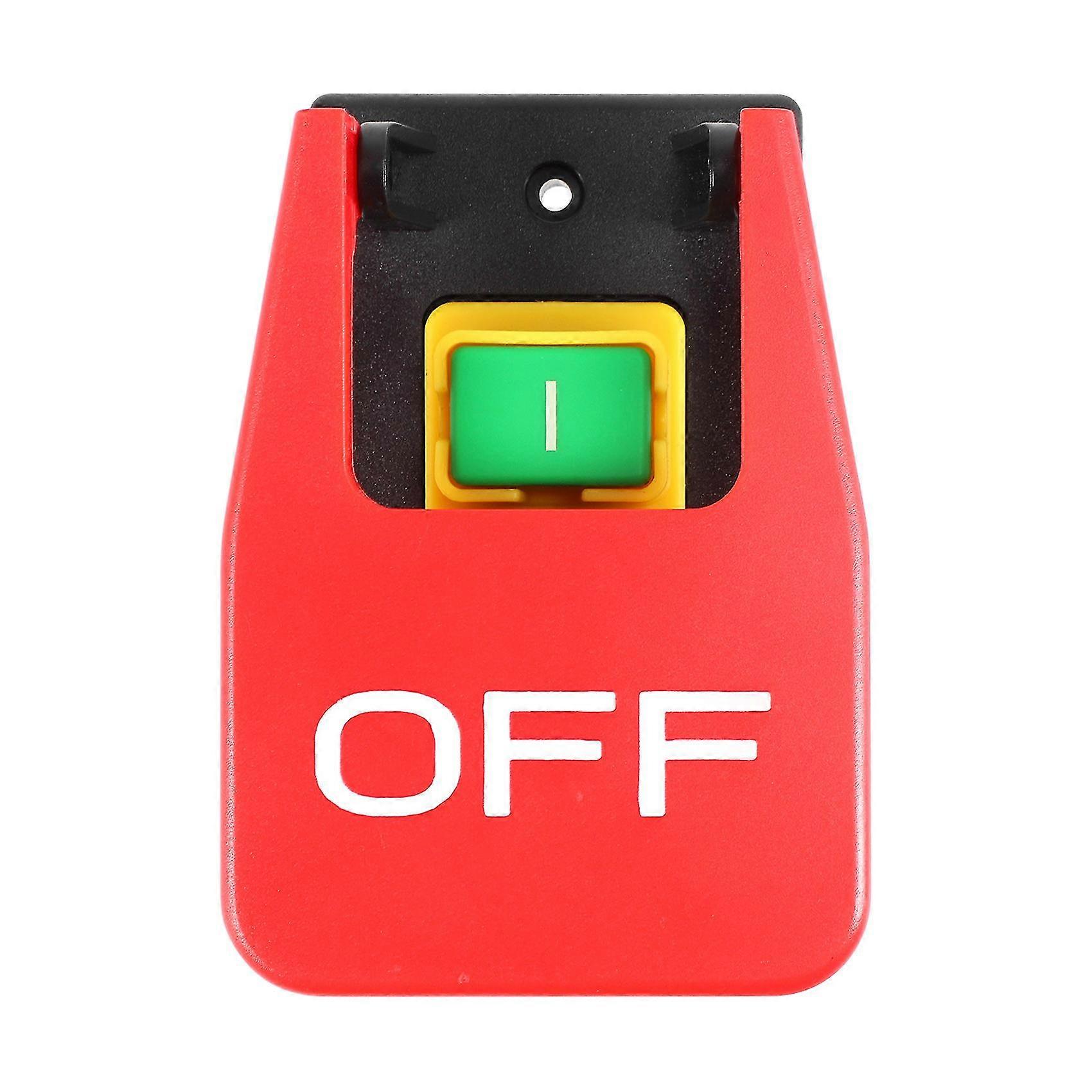 Off-On Red Cover Emergency Stop Push Button Switch 16A Power-Off/Undervoltage Protection Electromag