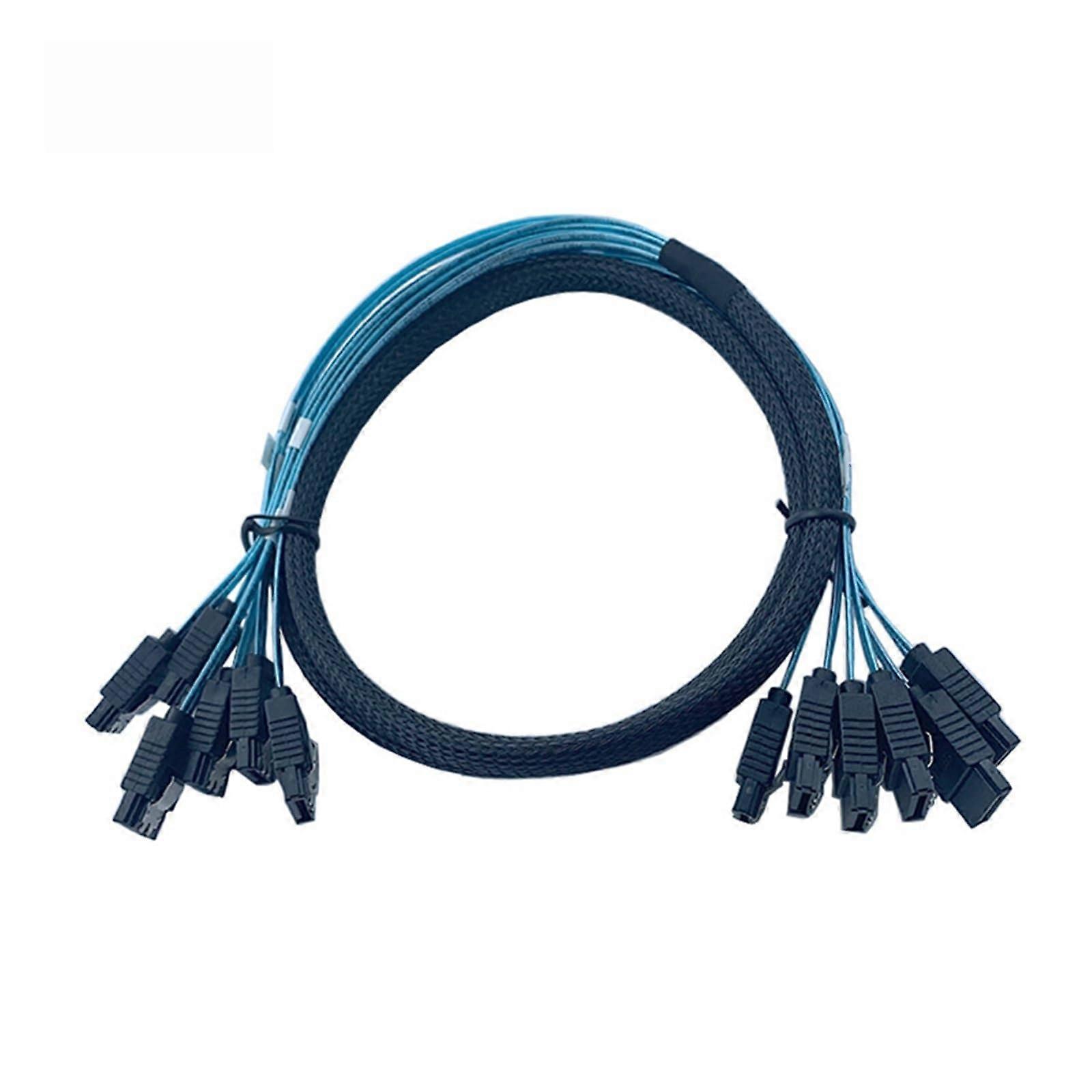 SATA to SATA Cable Set 6 Ports 6Gbps 7 Pin HDD Splitter Compatible with Servers Size 0.5 Color 6 SATA to 6 SATA