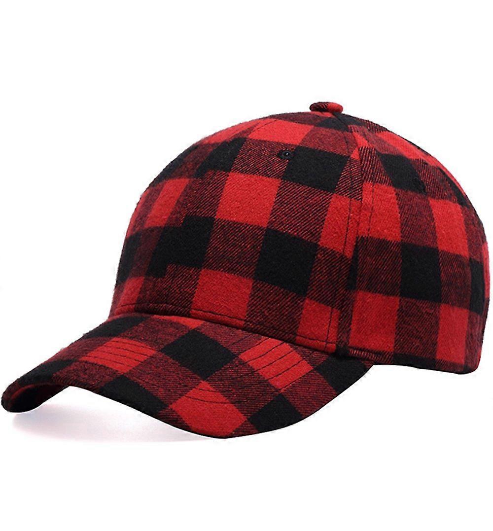 Plaid Baseball Hat for Outdoor Activities, Soft Mixed Fabric, Adjustable Size, Casual Style