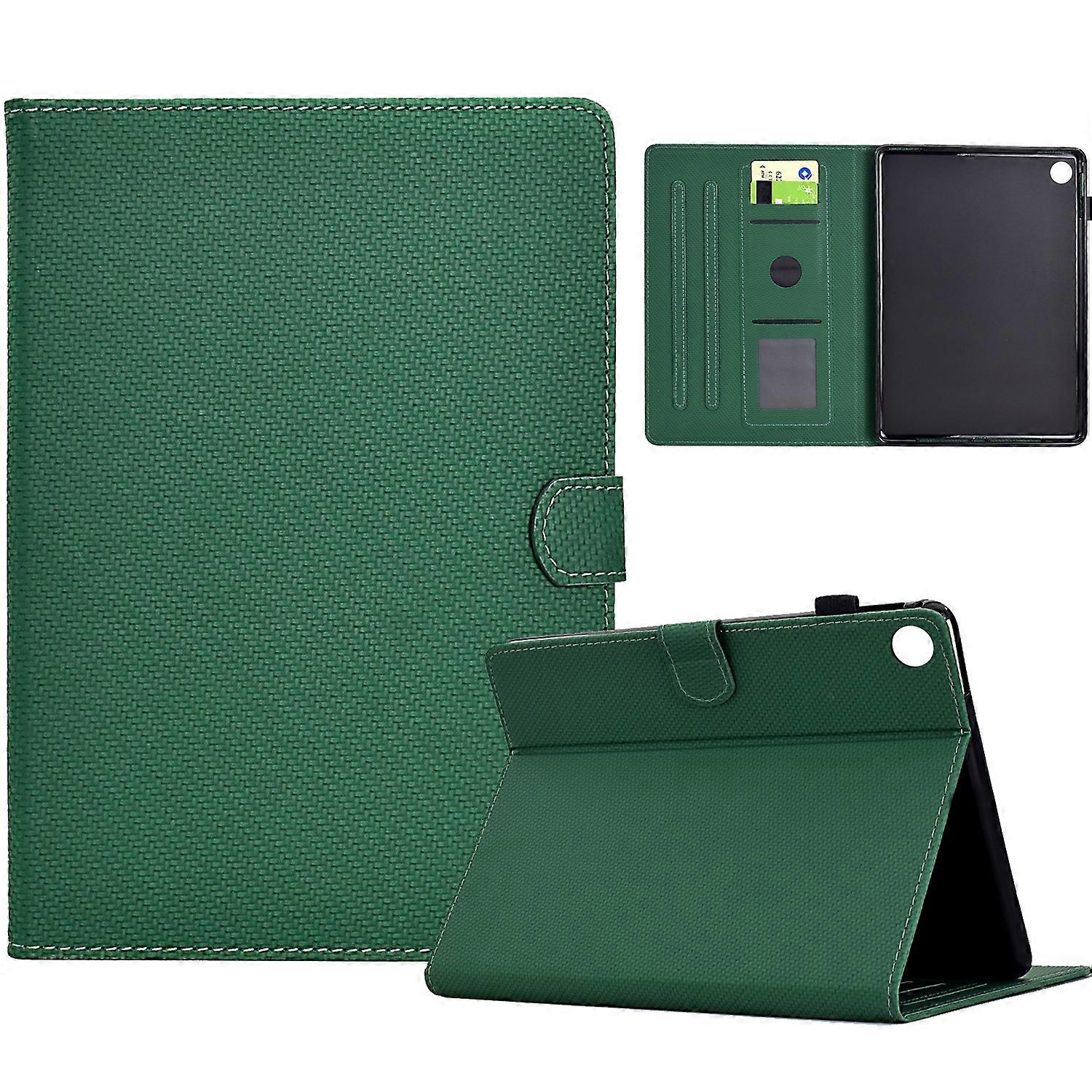 Solid Color Fiber Texture Smart Tablet Leather Case For Samsung Galaxy Tab A9+