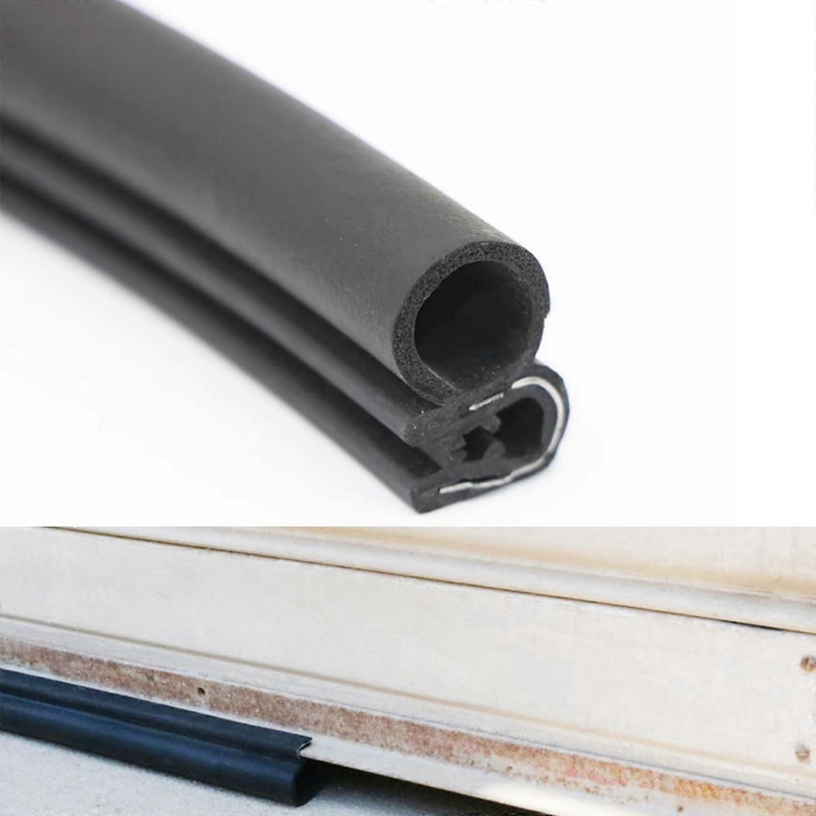 Rubber U Channel Bulb Trim Seal - 11/16 In X 3/4 In Edge, Fits 3/64-3/8 In Edge, Vehicle Weather Stripping, 18 Ft