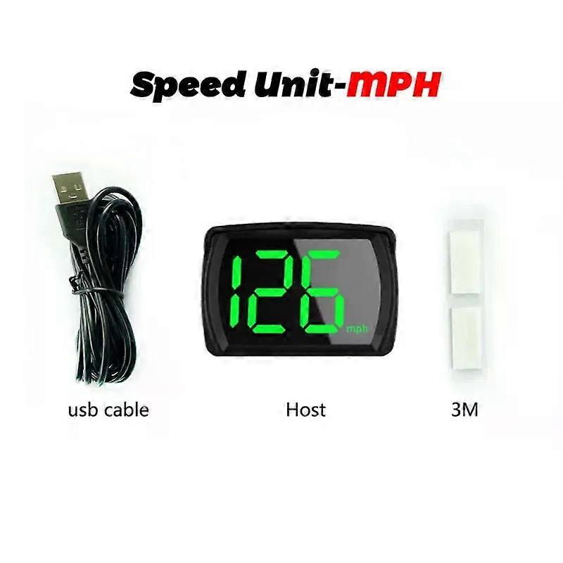 Universal Car HUD Head Up Display GPS Hud Digital Speedometer Big Font Speed Meter KMH compatible for  All Car Truck Plug and Play Auto Part