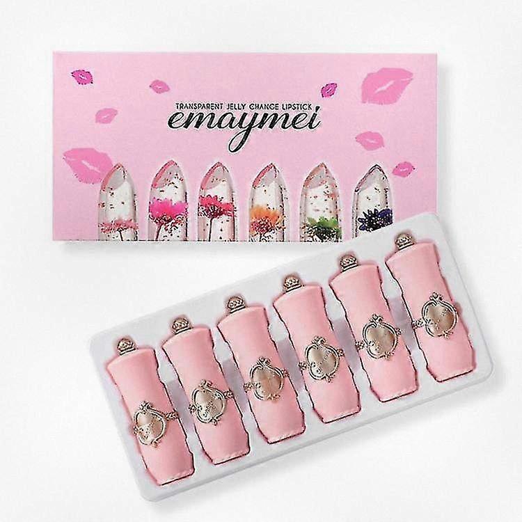 Natural Dried Flower Infused Lipstick Set - 6 Colors - Hydrating & Nourishing