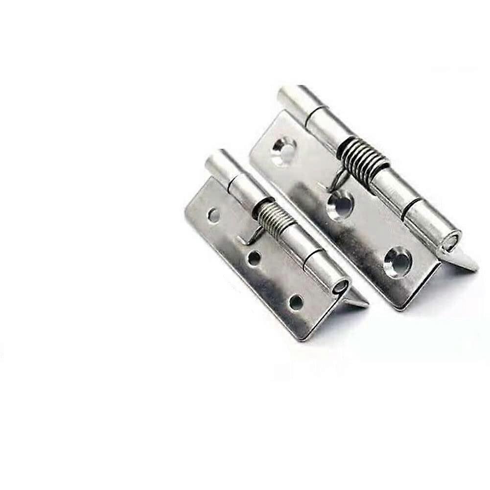 2pcs Self Closing Spring Door Hinge Stainless Steel Hardware for 1-4 Inch Cabinets and Jewelry Boxes (2.5 Inch Size)