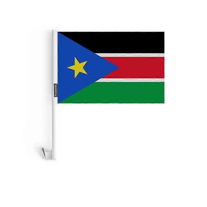 South Sudan Car Flag – 14 x 21 cm – Polyester Fabric – Window Mount – 20 pieces