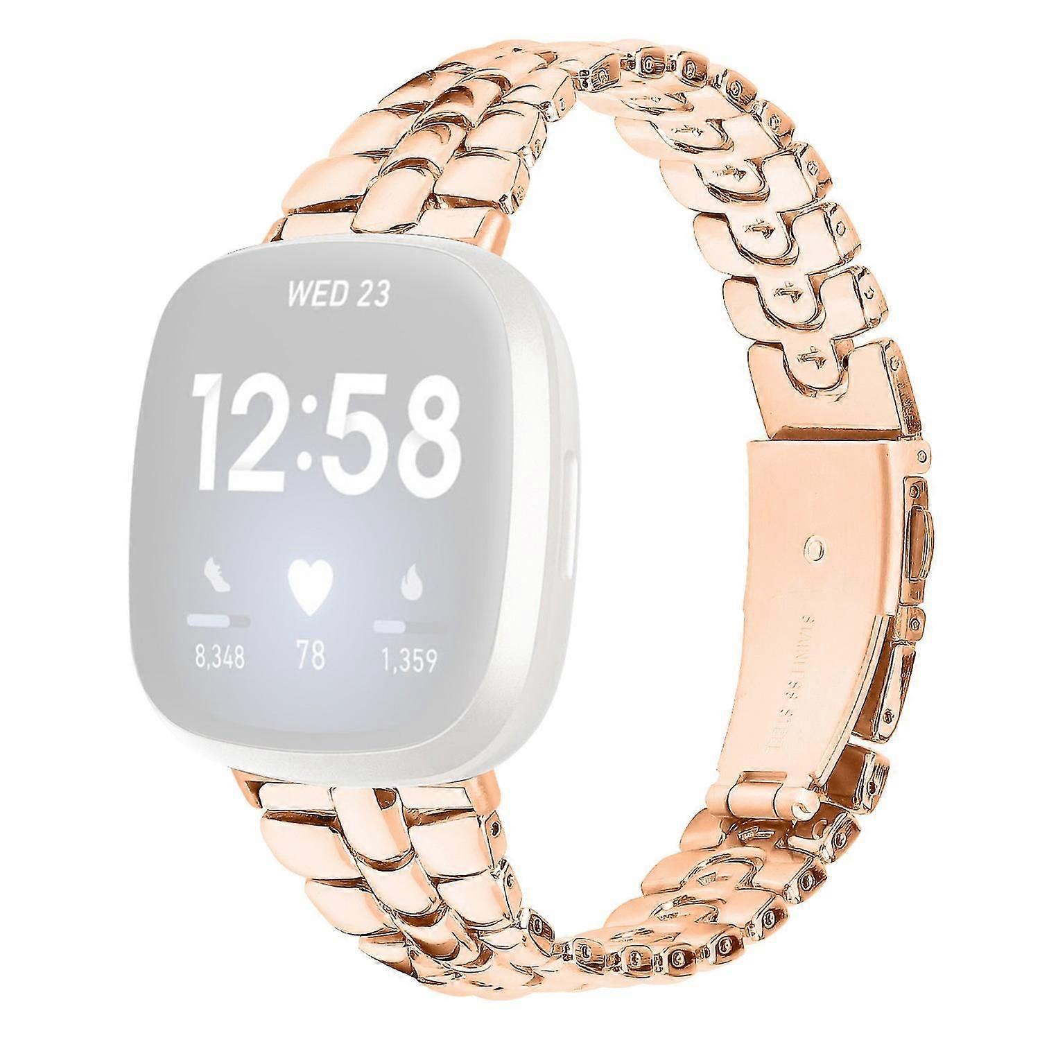 For Fitbit Versa 3/Sense Replacement Strap Stylish Alloy Smart Watch Band Gold KB
