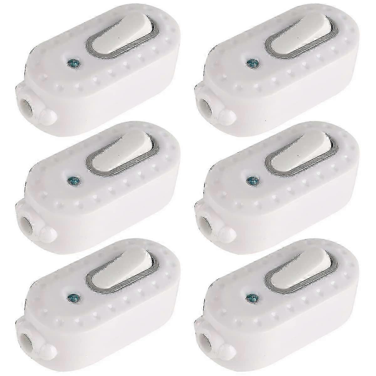 Bi-polar Switch,6pcs 6a Compact Plastic On/off Toggle Led In-line Cord Light Switch With Indicator Light