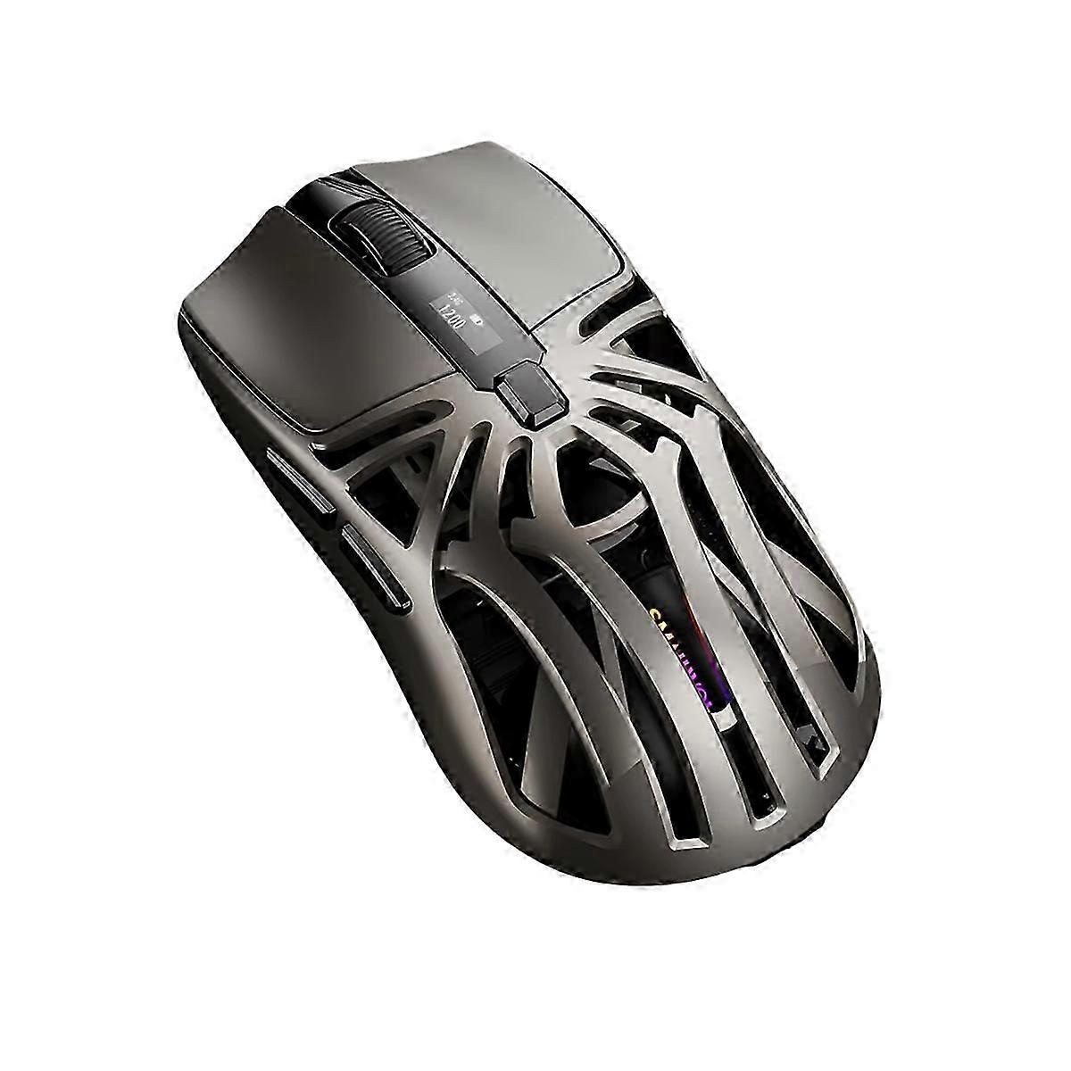 RS8 Bluetooth Mouse, 10000dpi, Three-Mode Connection, Macro Gaming Mouse for PC Notebook Laptop Computer Gray