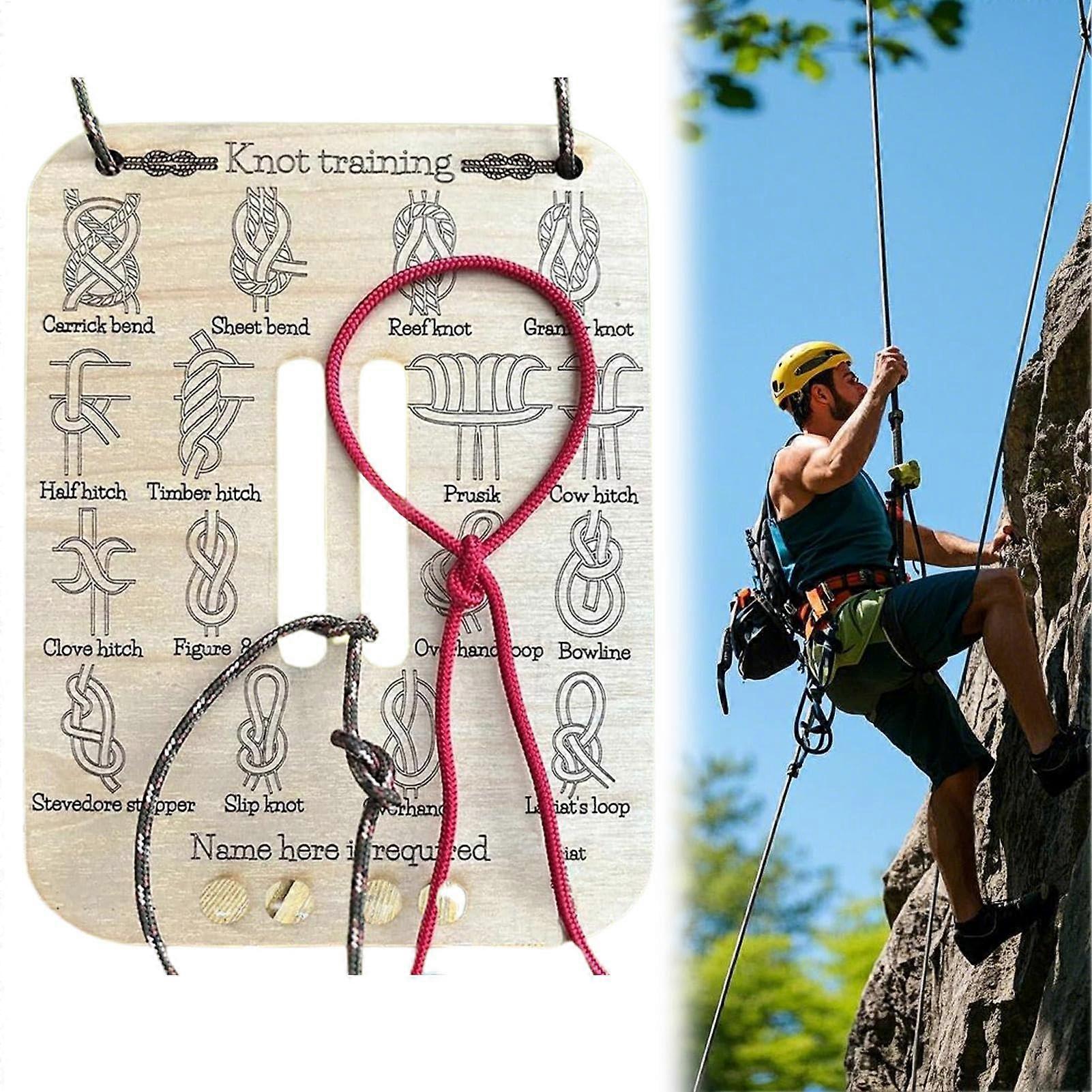 Learn Knot Training Board for Outdoor Survival and Camping - Includes 16 Essential Knots with Durable Material and Compact Design