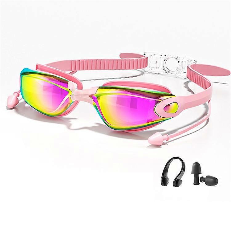 Adult Swimming Goggles with S / L Nose Bridge Nose Clip Ear Plugs Set Anti Fog Swim Glasses