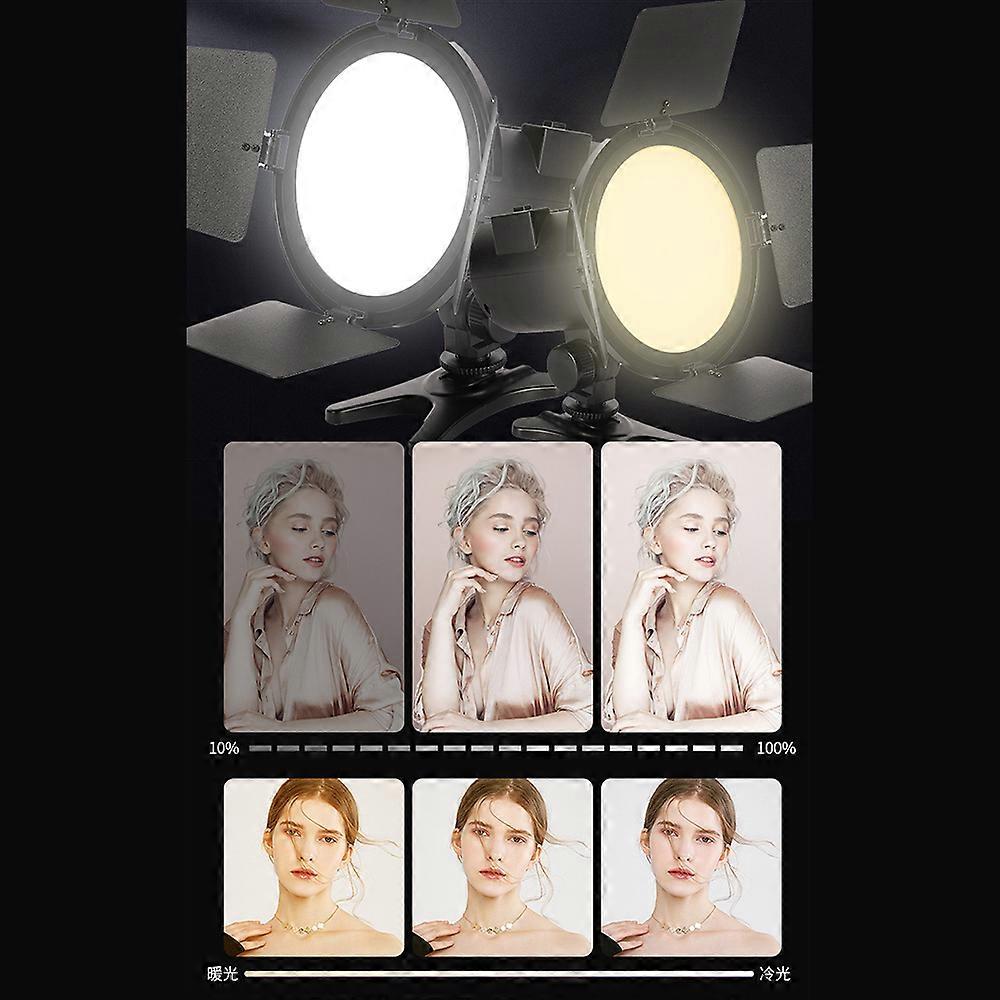 Bi-Color LED Video Light Panel - Dimmable, Remote Control, 5 Scene Effects, 128 Beads