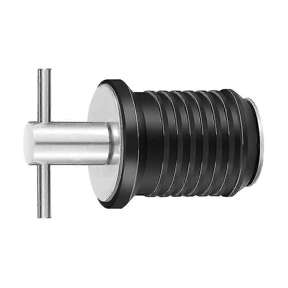 قارب بحري استنزاف التوصيل T- مقبض برغي قابل للتعديل المطاط سطح السفينة استنزاف المكونات، الفضة 19MM