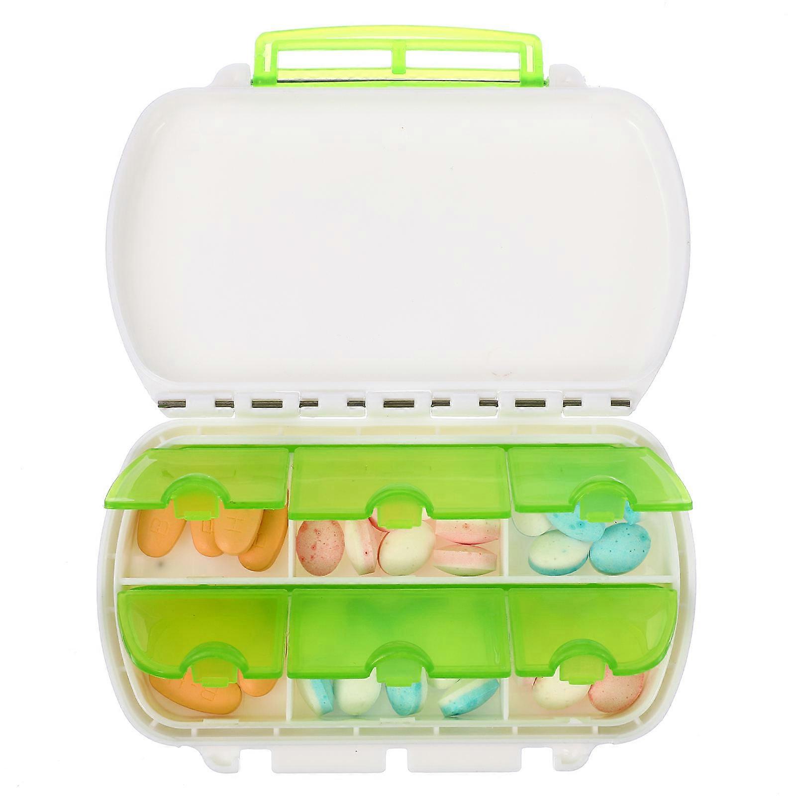 , Pill Holder with Multiple Compartments, Ideal for Office and Bedroom