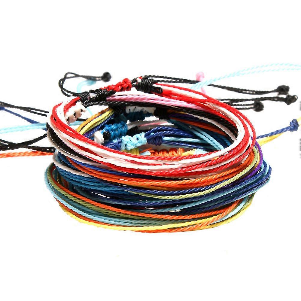 Colorful Handmade Bohemian Weave Rainbow Hand Strap Party Accessory Assorted Color 10x10x1.5cm 1Pcs