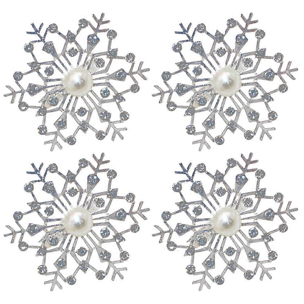 Dining Table Napkin Rings Creative Napkin Rings Gathering Silver 6.20X6.20X4.00CM Table Decoration 4Pcs