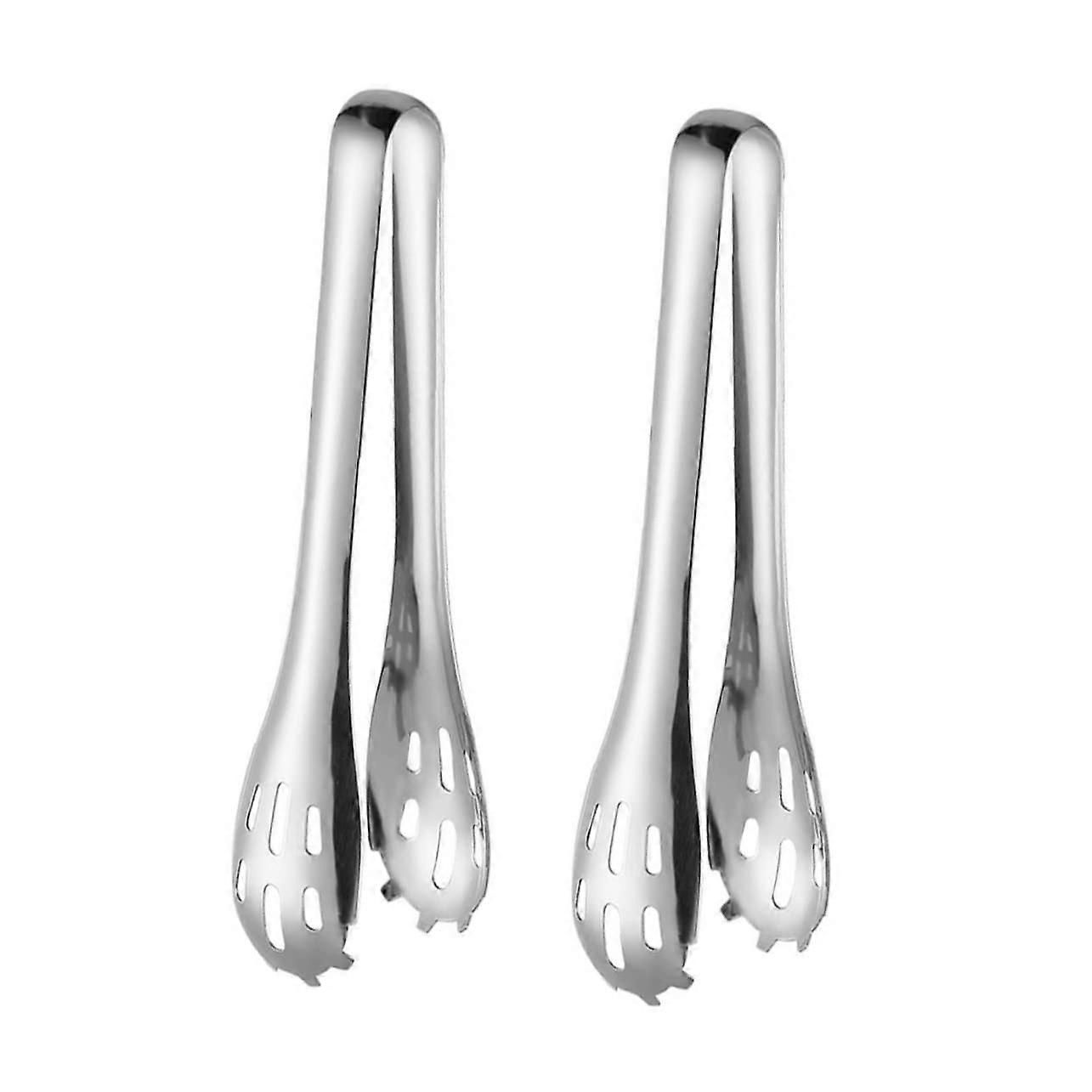 2 pieces BBQ clip food tongs for grilling and stainless steel for steak eggs versatile and restaurant