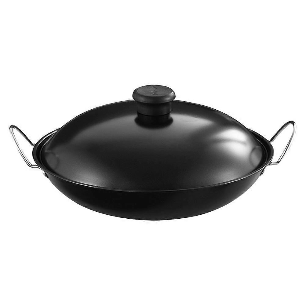 Household Metal Wok Iron 9 Inch Induction Wok Pan For Kitchen Cooking Home Users 1Pcs