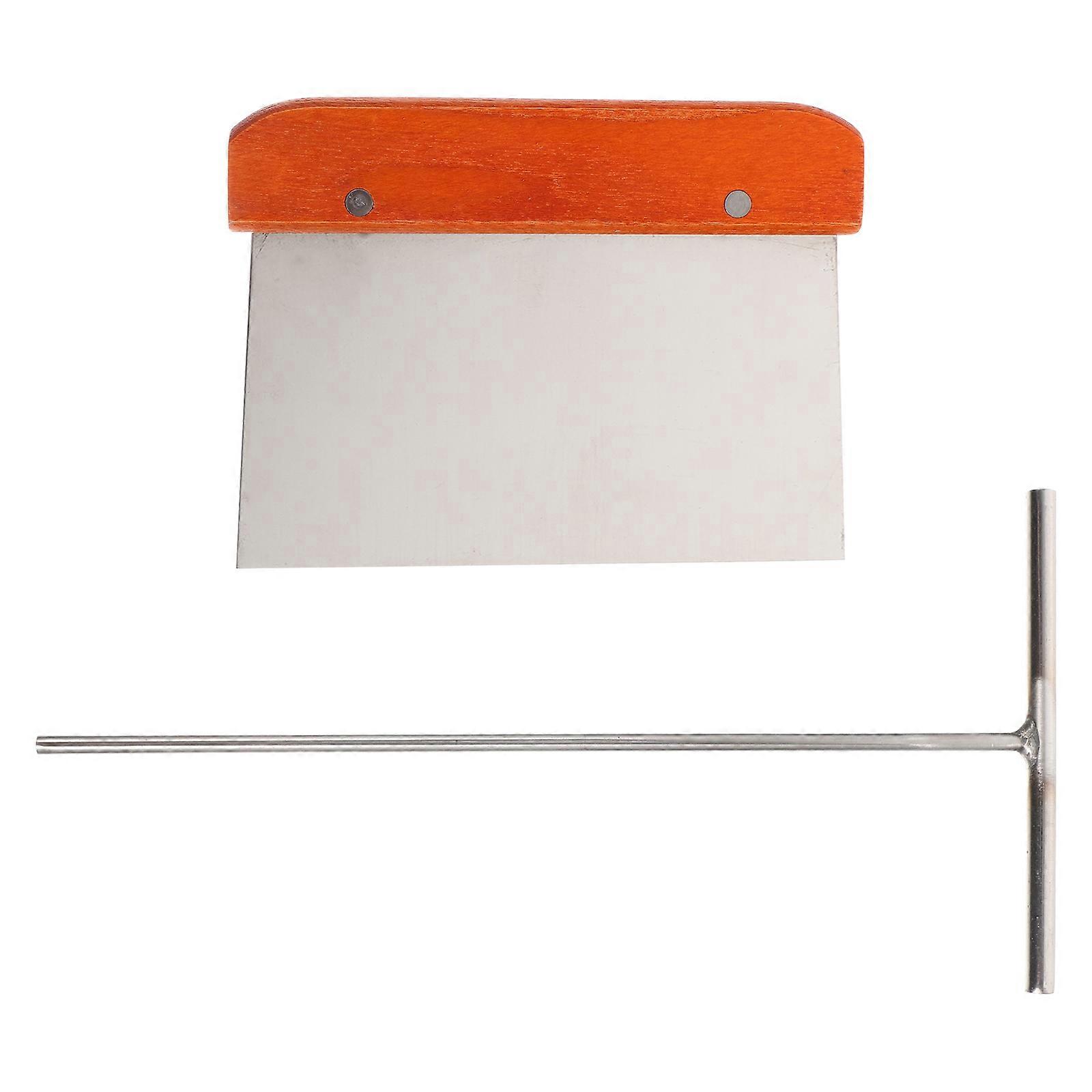 Convenient Pancake Tool Crepe Spreader and Spatula Kit Practical Kitchen Crepe Tools for Home Cooking Silver 2Pcs