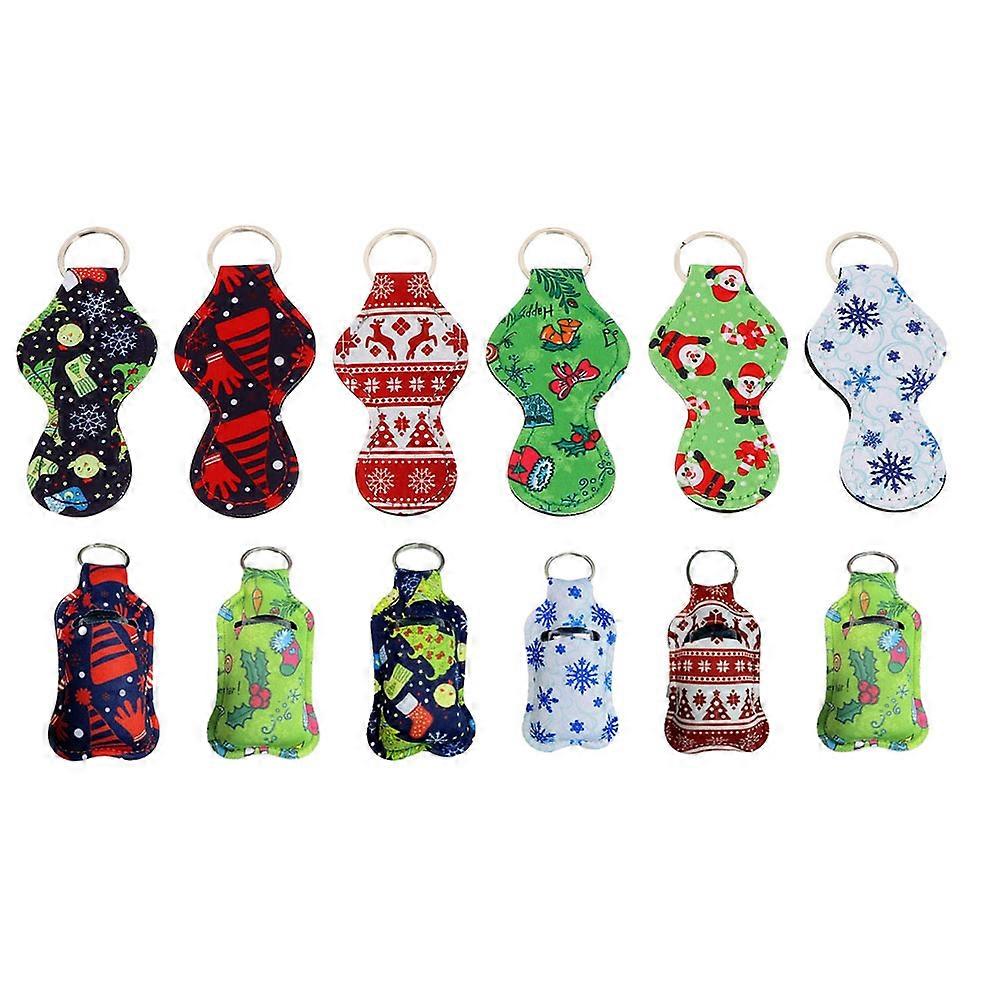 Lipstick Keychain Holder Neoprene Material Daily Use 12x6cm Size Multi Color Storage And Keychain 12Pcs