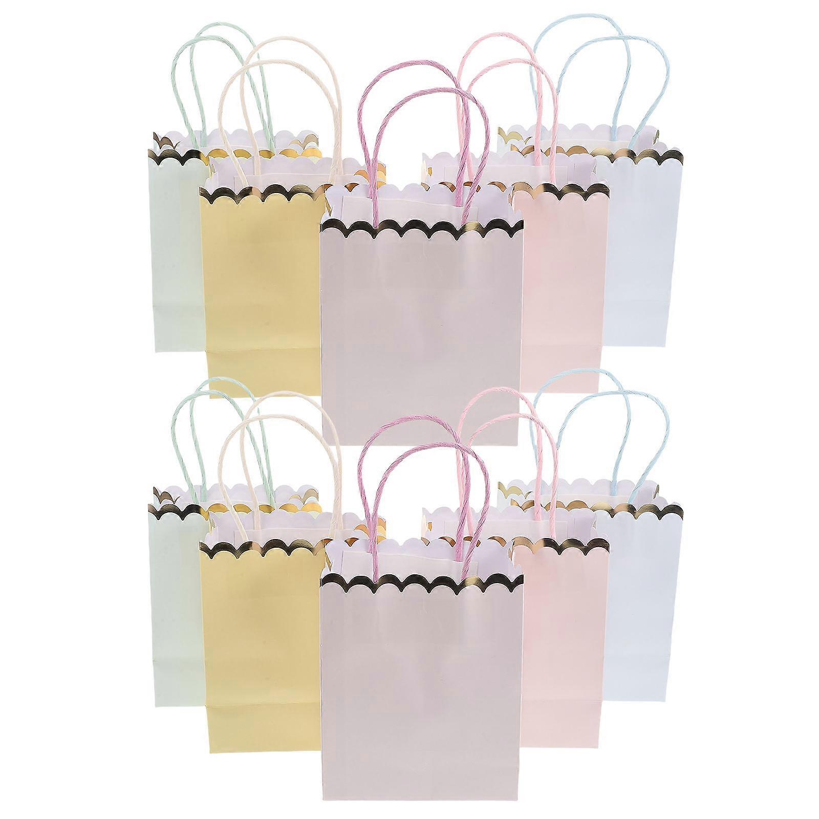 Colorful Macaron Paper Bags for Storage Use 10Pcs with Handles for Party