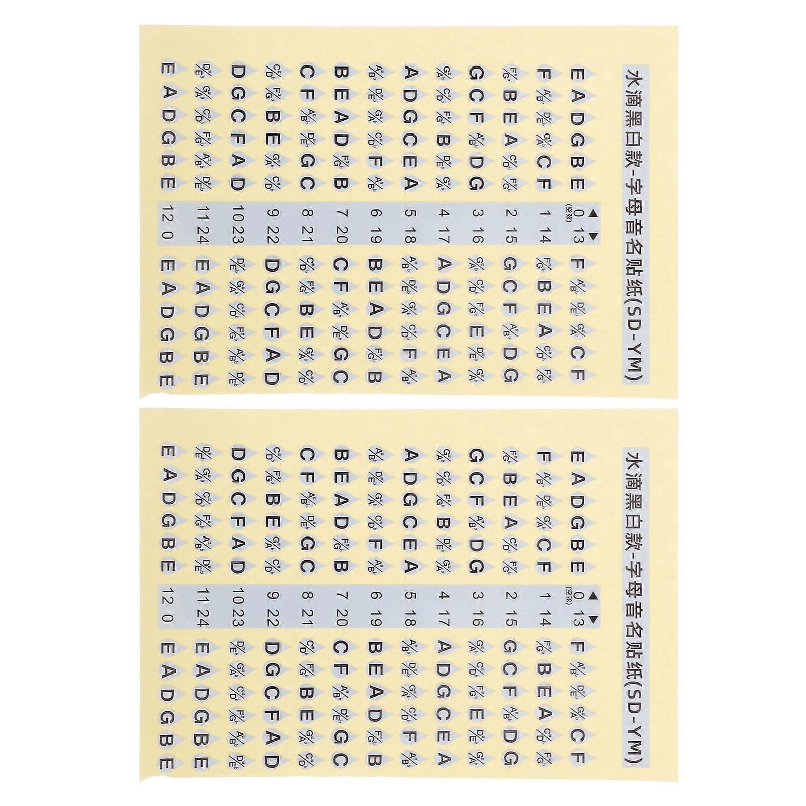 ギターフレットボードステッカー初心者のための補助学習ツール除去後の残留物なし小さなサイズの黒いPVC 2個