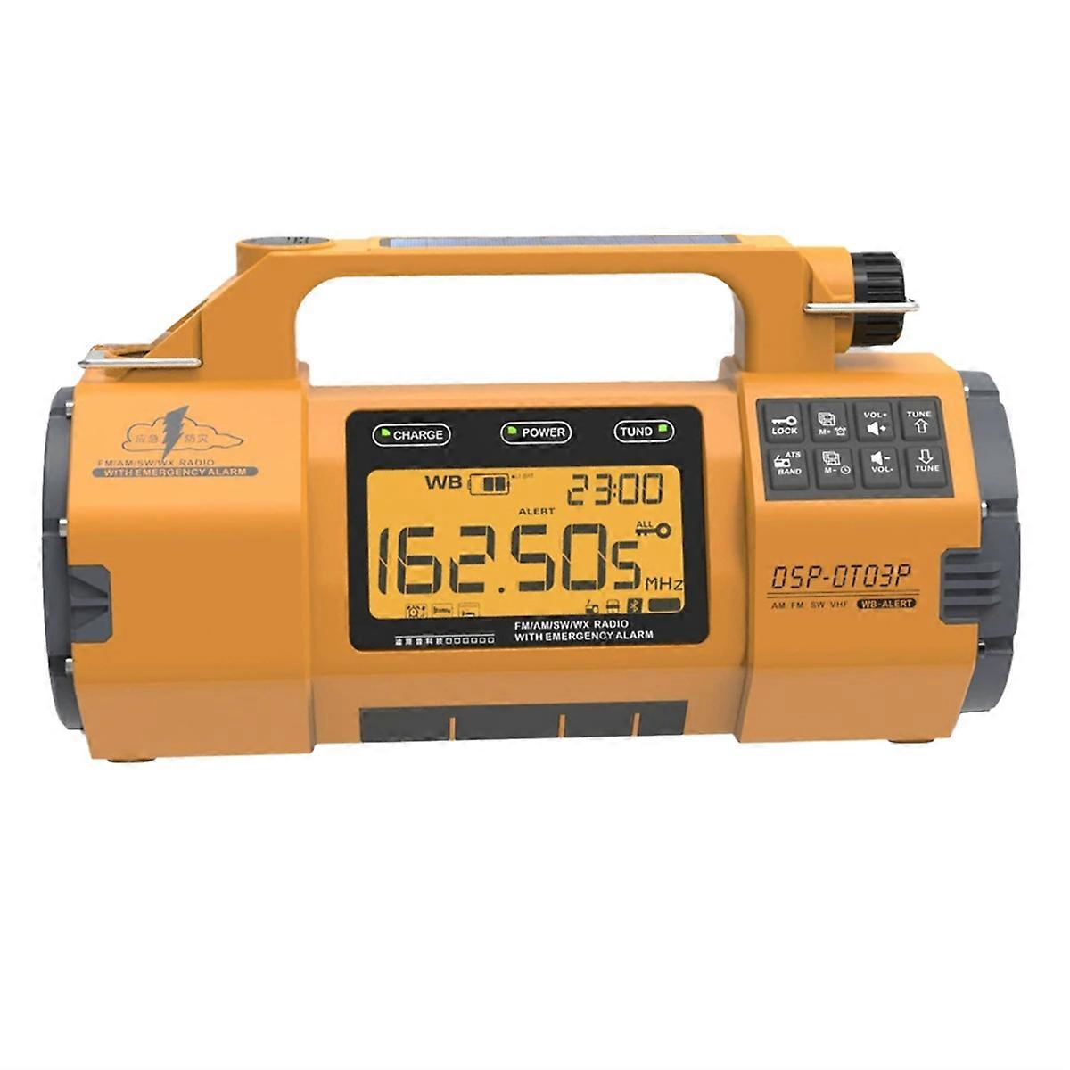 Multi-Function Emergency Radio with AM/FM/SW/ Bands, Large Flashlight, Large Speaker, Hand-Crank Ge