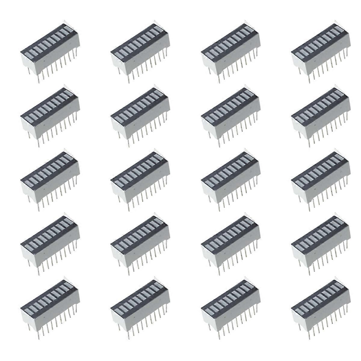 20-Piece 10-Segment Bar Graph Shows Red Digital LED Light Bar
