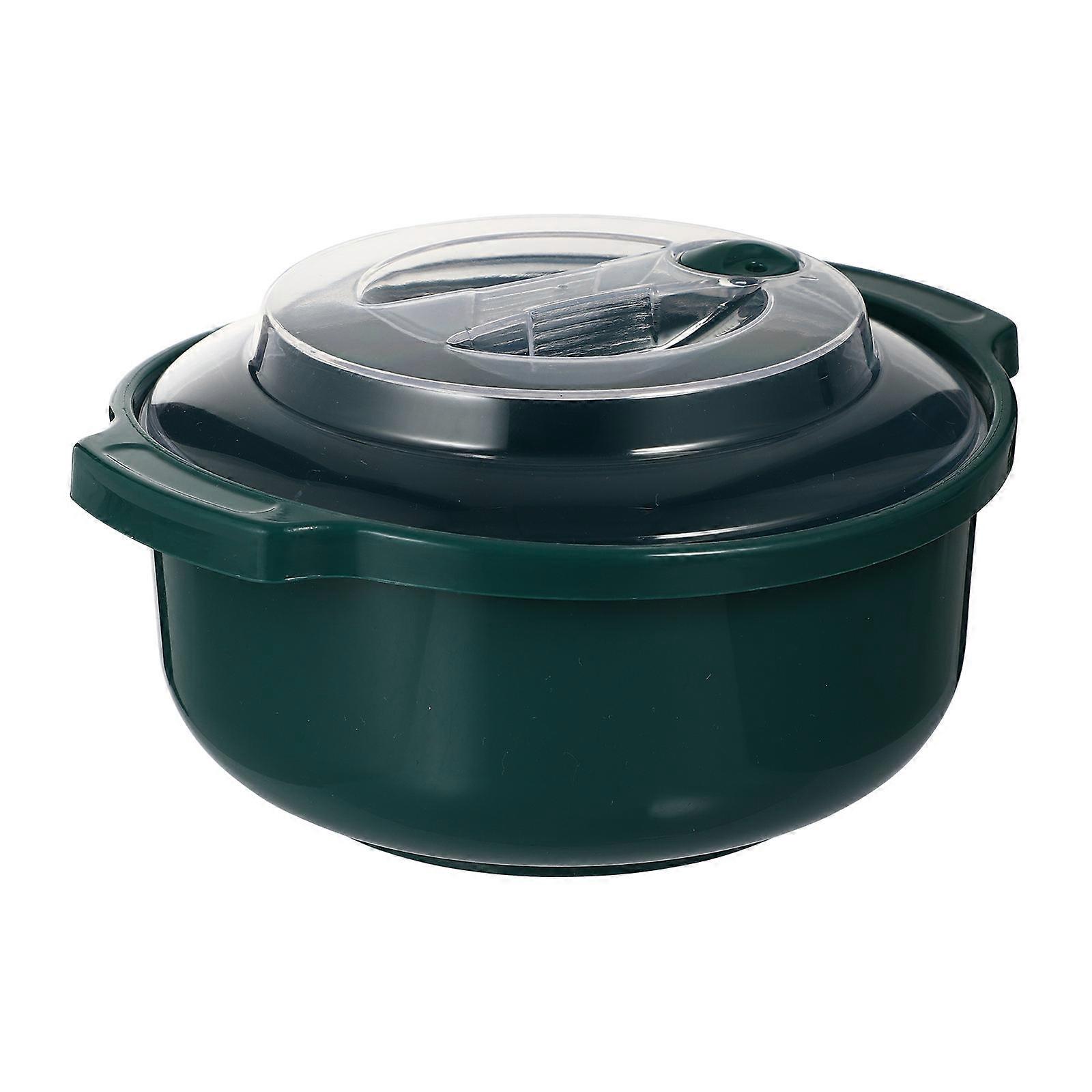 サラダボウルポータブルフルーツボウル収納ホルダーダークグリーンカラーベンチレーテッド機能1個