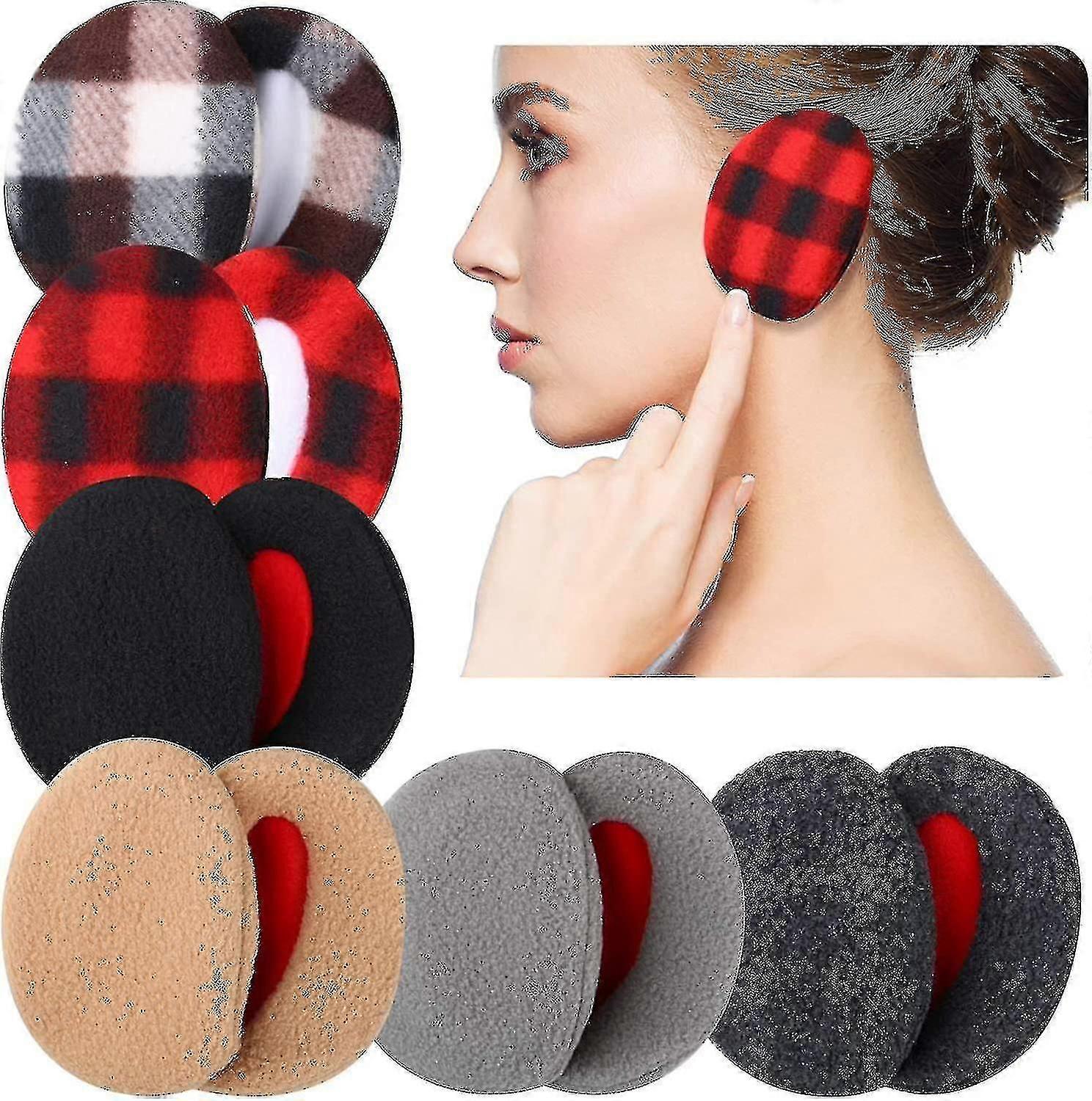 6 זוגות מחממי אוזניים ללא להקה מחממי אוזניים חורף מכסה יוניסקס, 6 צבעים