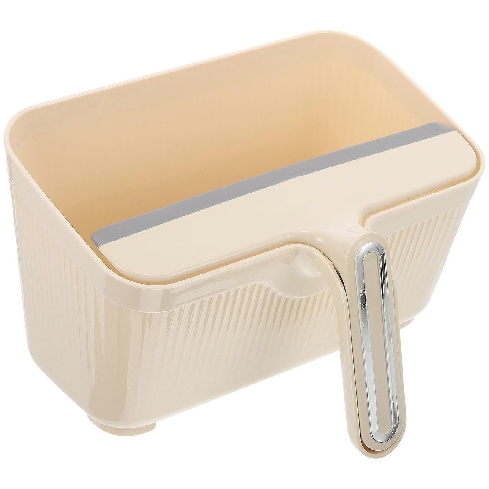Tabletop Trash Can Desktop Trash Can for Office Use Beige 21.00X17.00X12.00CM Modern Design 1 Set