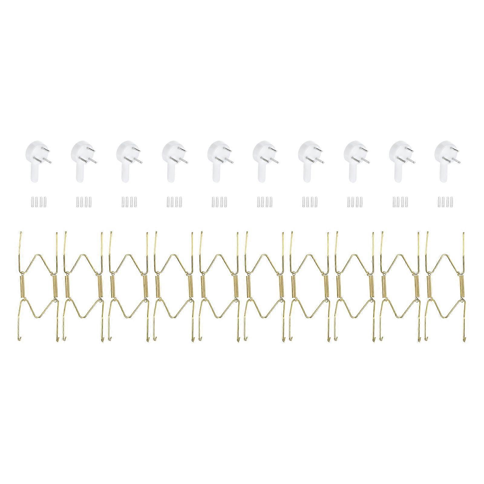 Pack of 10 5 Inch Brass Invisible Plate Hangers with Wall Hooks for Decorative Plates in Gold Finish