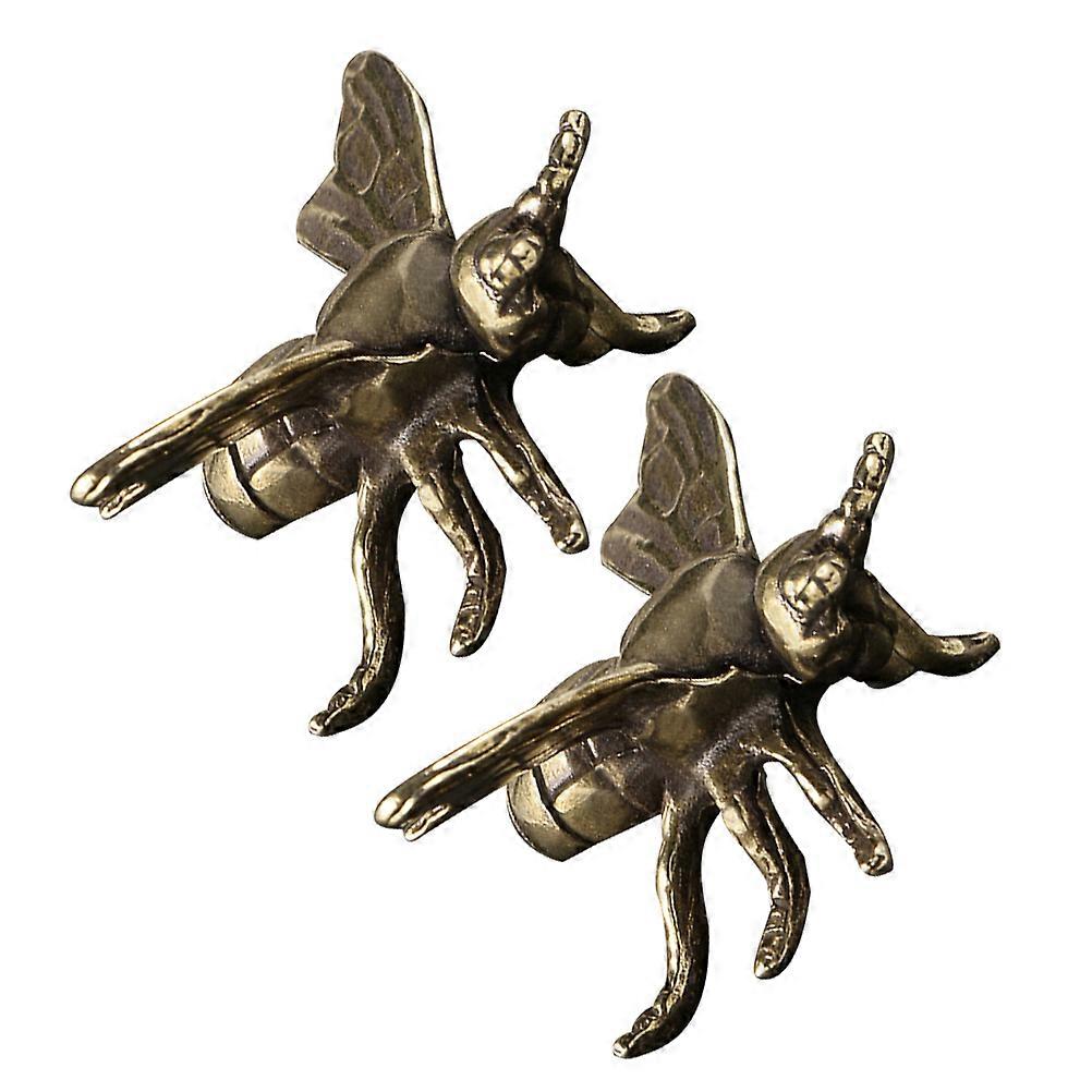 Here's a polished product description for your **2pcs Vintage Brass Bee Figurines**:
**2pcs Vintage Brass Bee Figurines – Miniature Desktop