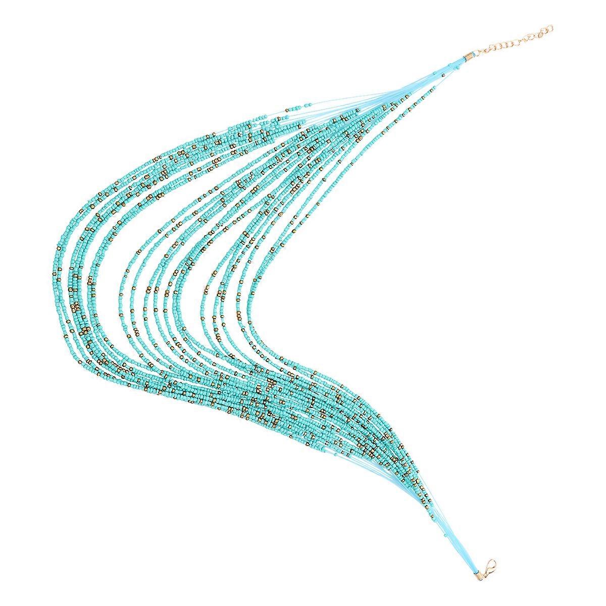 Statement Halskette Retro Perlen mehrschichtig Form Bohemian Party Accessoire 1Pack