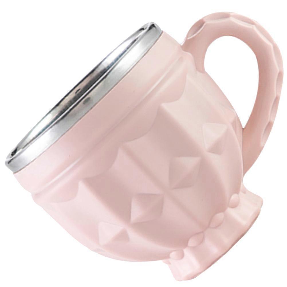 Stainless Steel Mug Double Layer Insulation Retro Cold Drinking Cup Household Beer Mug Pink 11x8.5cm Capacity About 200ml Non-Sweating 1Pack