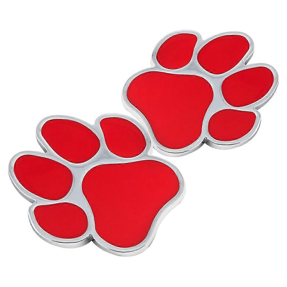Funny Back Window Stickers Paw Shape Zinc Alloy Car Decoration For Pet Lovers Personalizers 2Pack