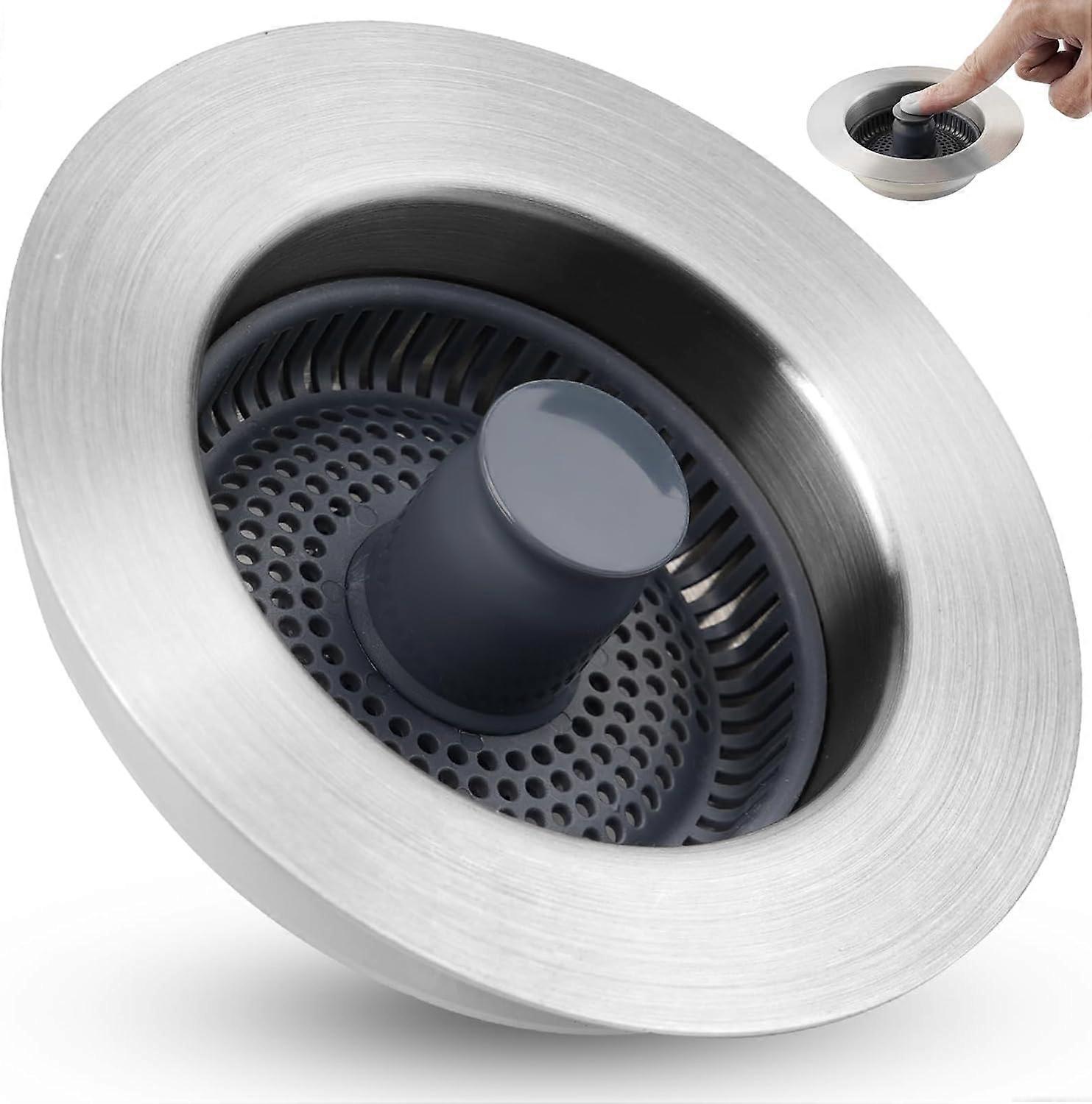 In 1 sink stopper strainer, 304 stainless steel pop up sink strainer with handle rod for us standa p