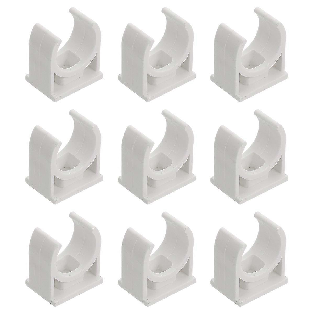 Wall Pipe Support Holder Clamps Pipe Support White 3X3cm Hose Fixing 100Pcs