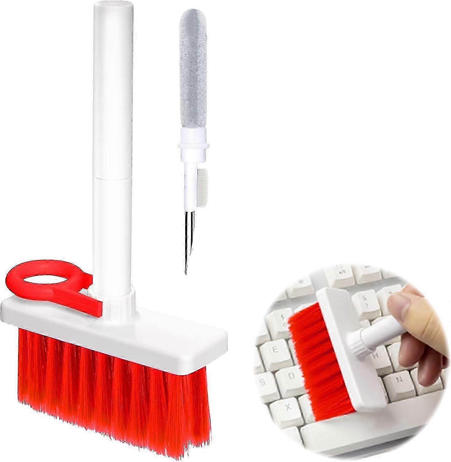 Cleaner Kit for Keyboard Soft Brush 5 in 1 Multifunction Computer Cleaning Tools Kit(Red)