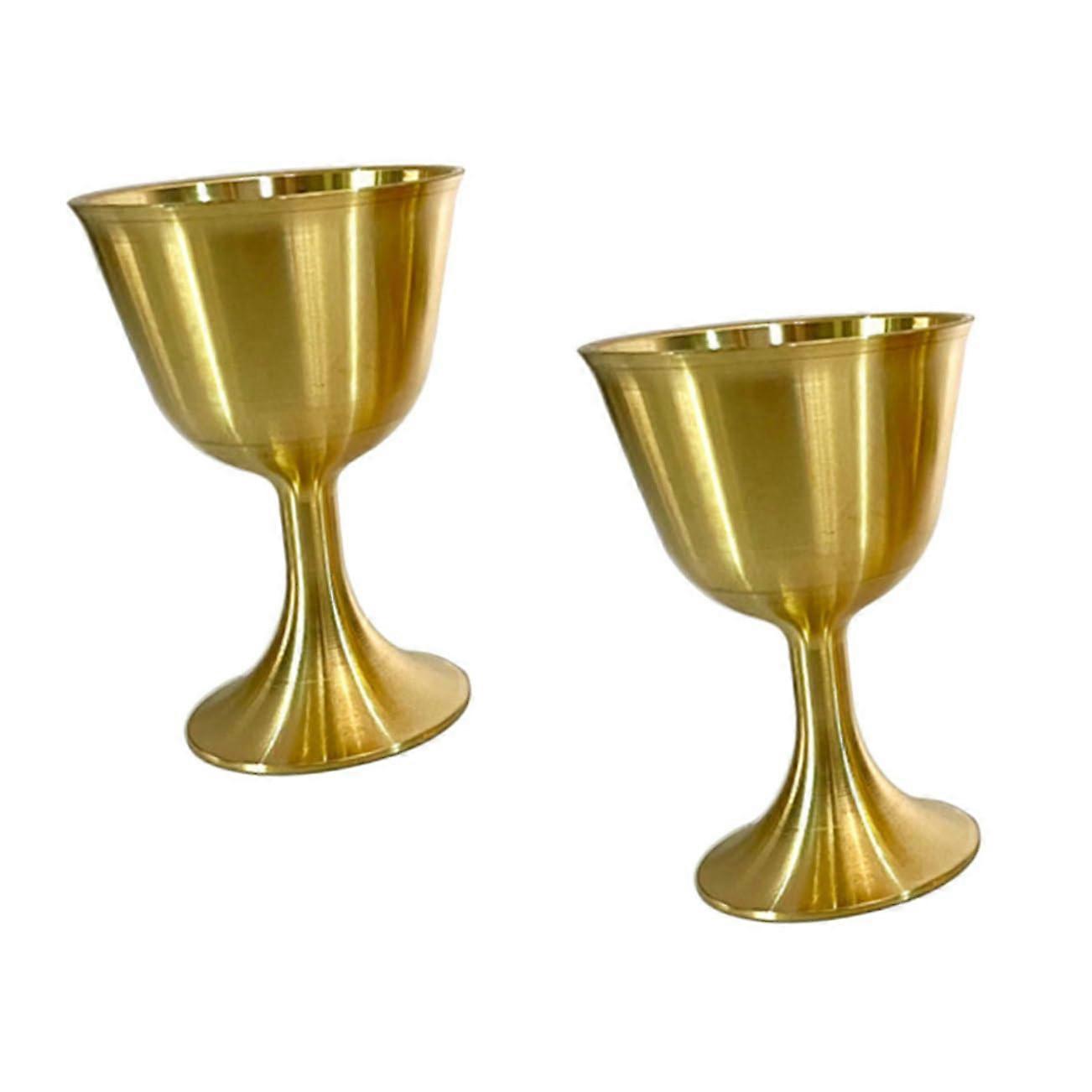Cup Set Of 2 Copper Retro Whisky And Water Cups For Desktop Decor