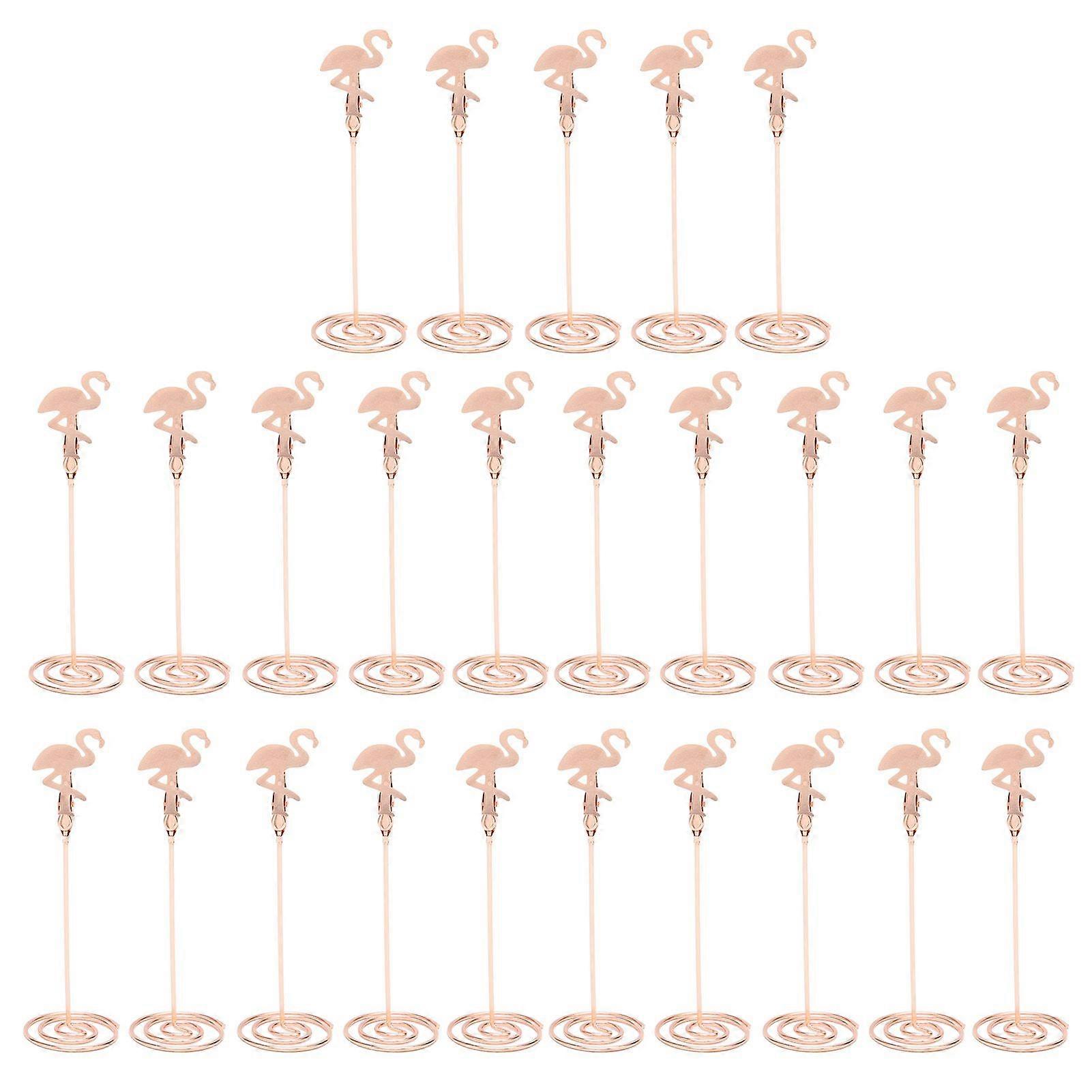 2025最新モデル24個テーブルカードホルダーローズゴールドフラミンゴシェイプ錆