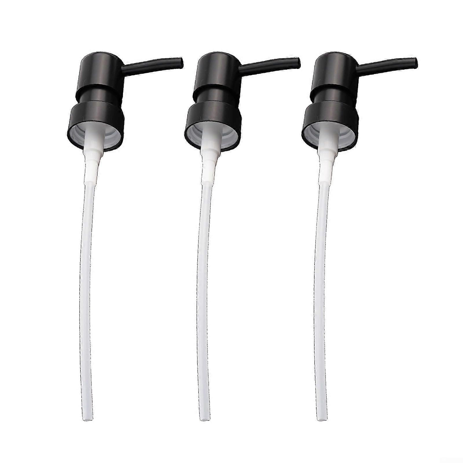 ABS Lotion Pumps for Standard Bottles, Slim Design, 3 Pack Black, Compatible with Lotion and Soap Bottles