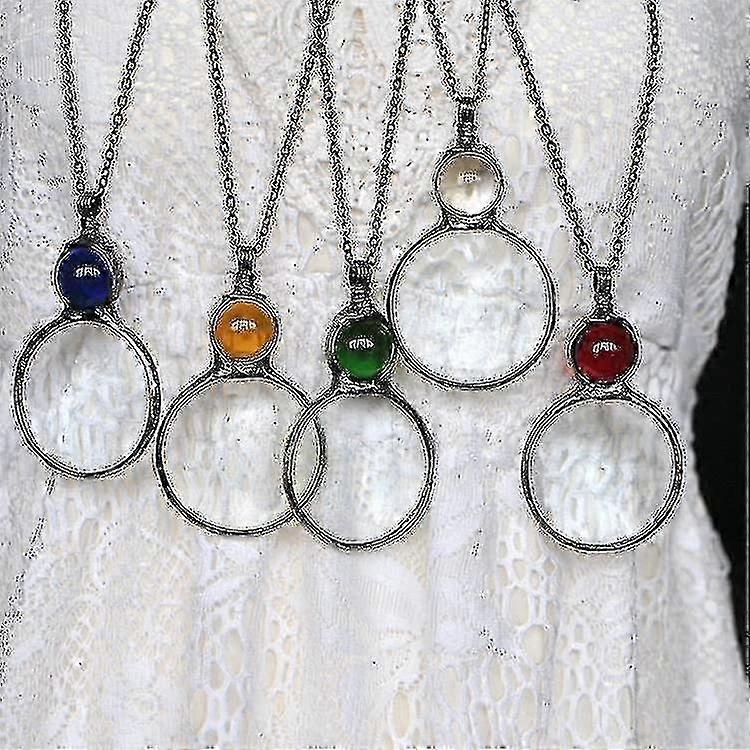 מתנת שרשרת זכוכית מגדלת, שרשרת תליון לקשישים, עדשת מגדלת לתכשיטי קריאה